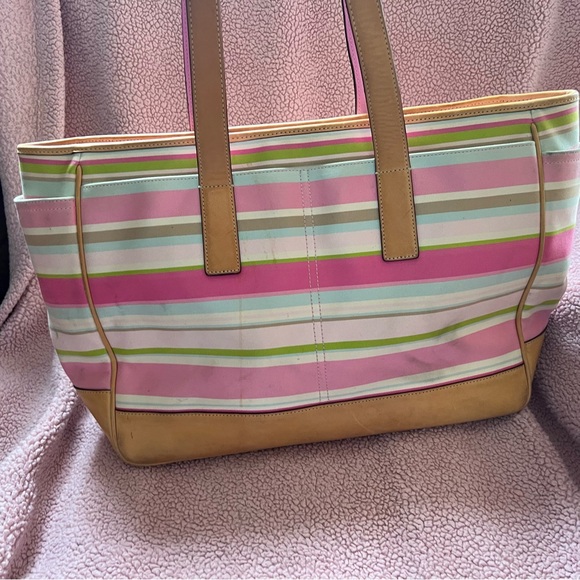 Coach Striped Tote Diaper Bag - Picture 5 of 15